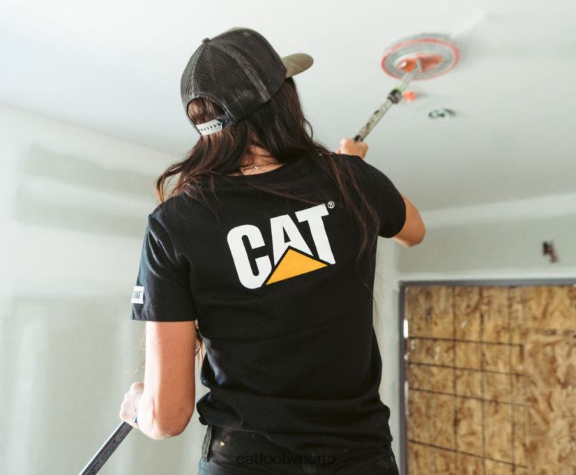 トレードマークのTシャツ 黒 女性 N2JB0V311 Caterpillar |トップス＆アウター